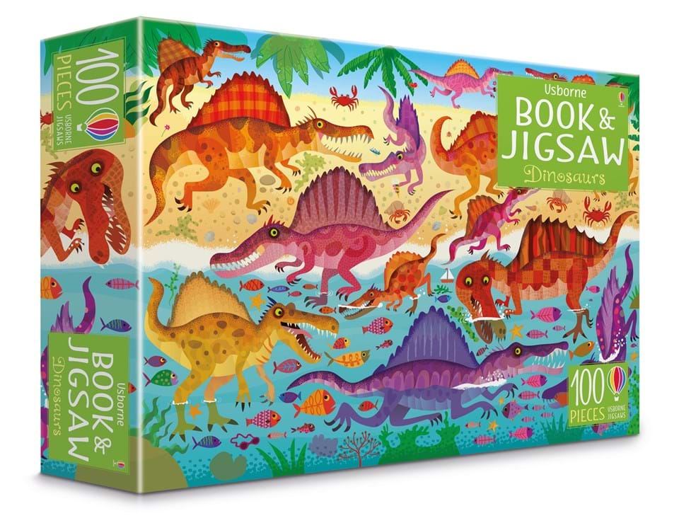Usborne Dinosaurs puzzle book and jigsaw 100 pieces Bourne Toys