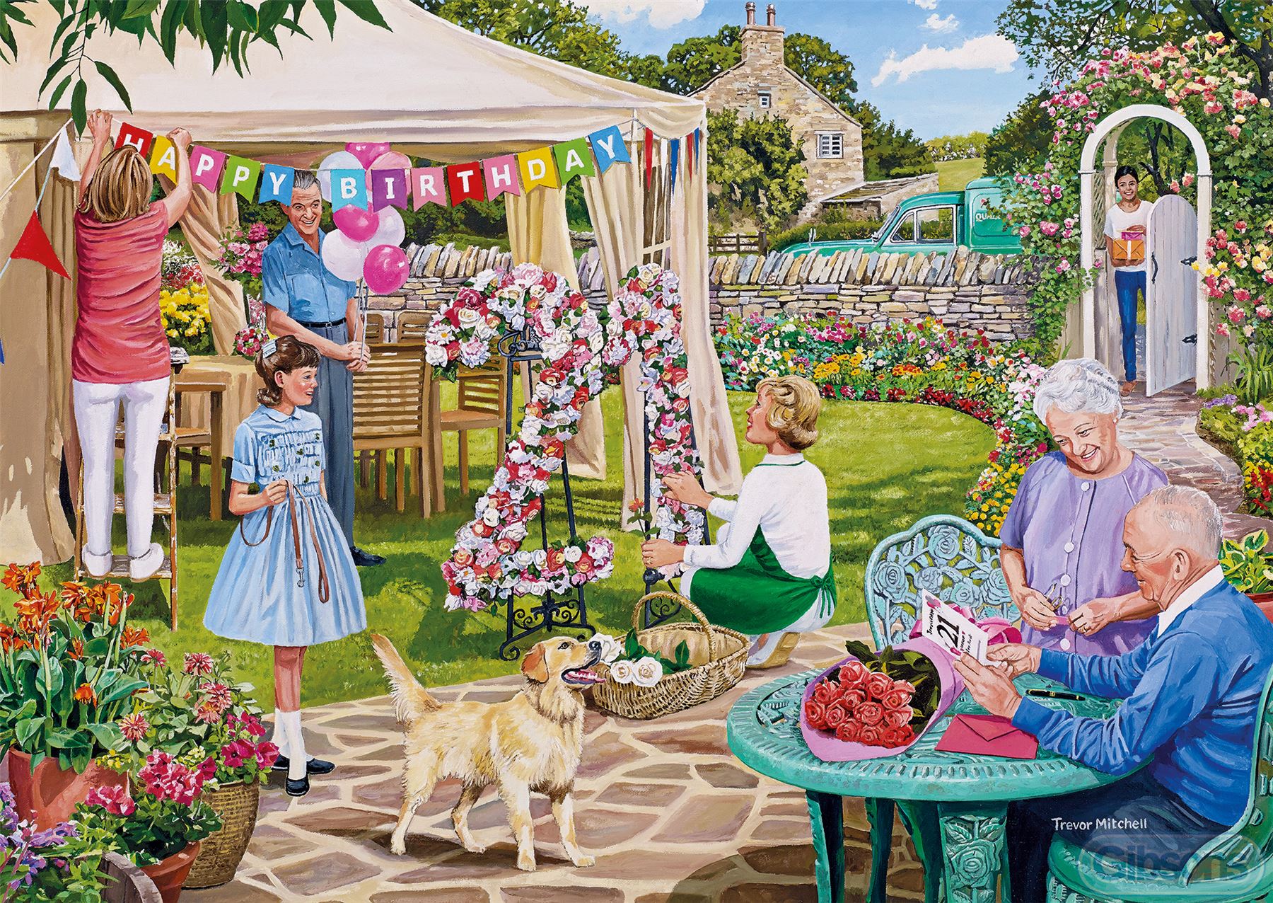Gibsons Jigsaw Puzzle The Florist’s Round 4 x 500 Pieces Bourne Toys