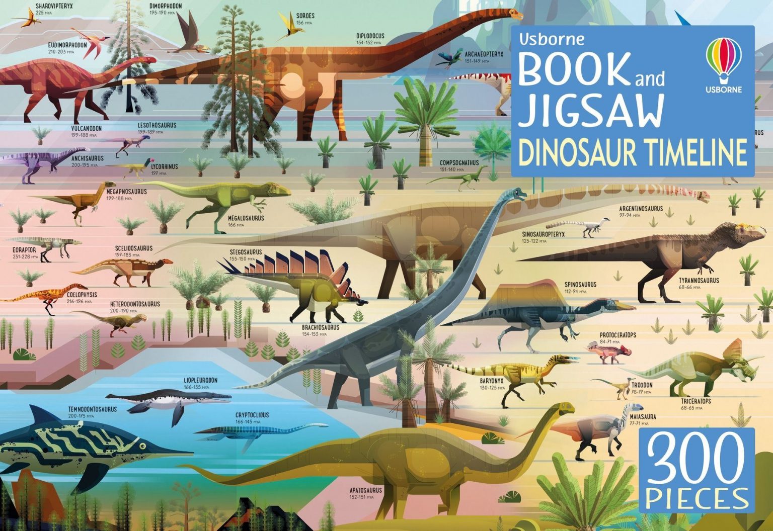 Usborne Dinosaur Timeline Book and Jigsaw 300 pieces Bourne Toys